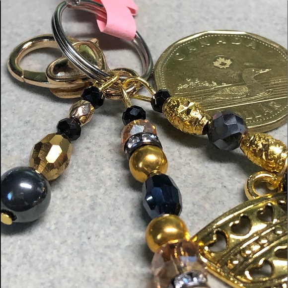 🌹❤️Egyptian Queen Nefertiti keychain-purse bling-black and gold - Picture 8 of 10